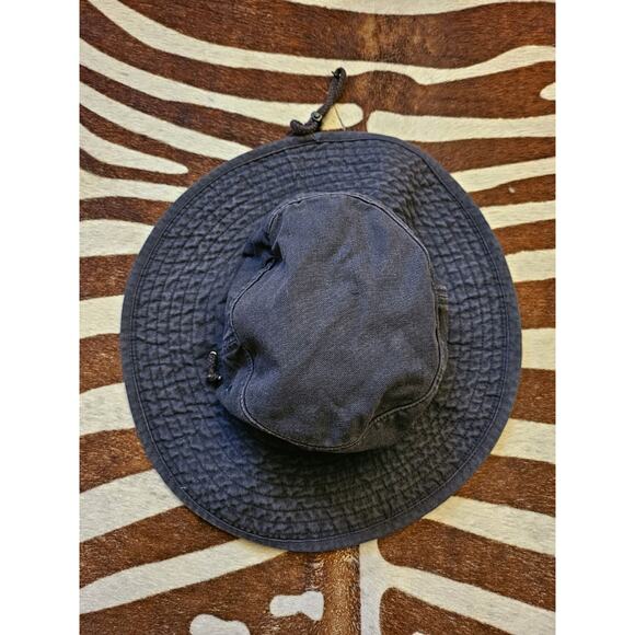 Vintage 90s Quiksilver Bucket Sun Hat Men Washed Blue Logo Skater Surf Grunge - Picture 2 of 4